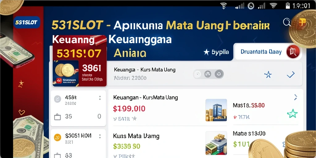 Tampilan antarmuka 531SLOT dengan fitur kurs mata uang.