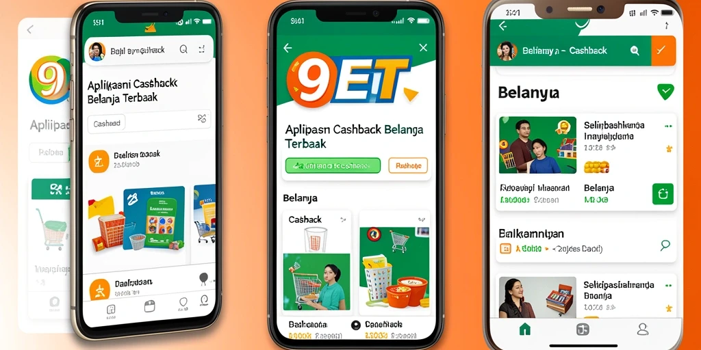 Screenshot aplikasi 9ET menunjukan antarmuka Cashback yang menarik dan informatif.