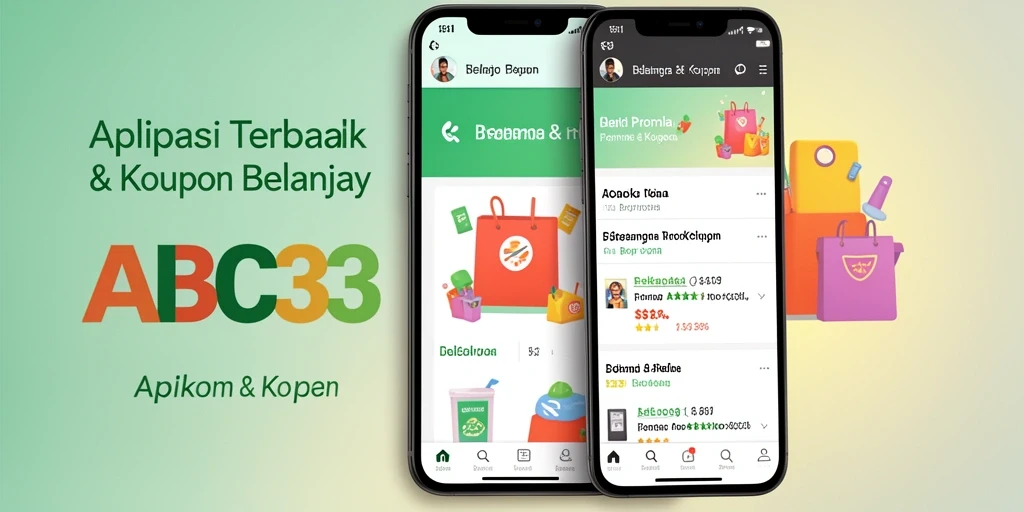 Tampilan utama aplikasi ABC33 dengan berbagai kupon dan promo.