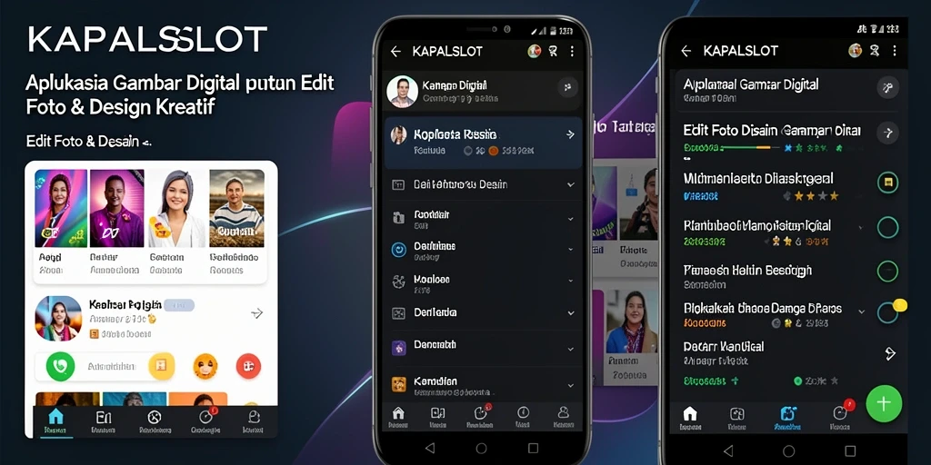 Antarmuka KAPALSLOT dengan berbagai alat desain yang menarik.