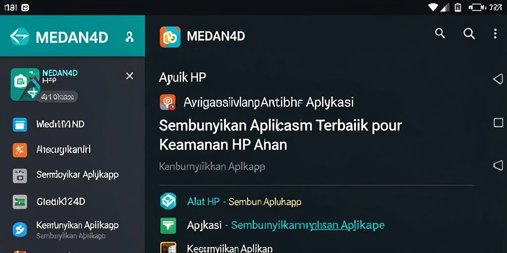 Tampilan antarmuka aplikasi MEDAN4D untuk menyembunyikan aplikasi dengan mudah.