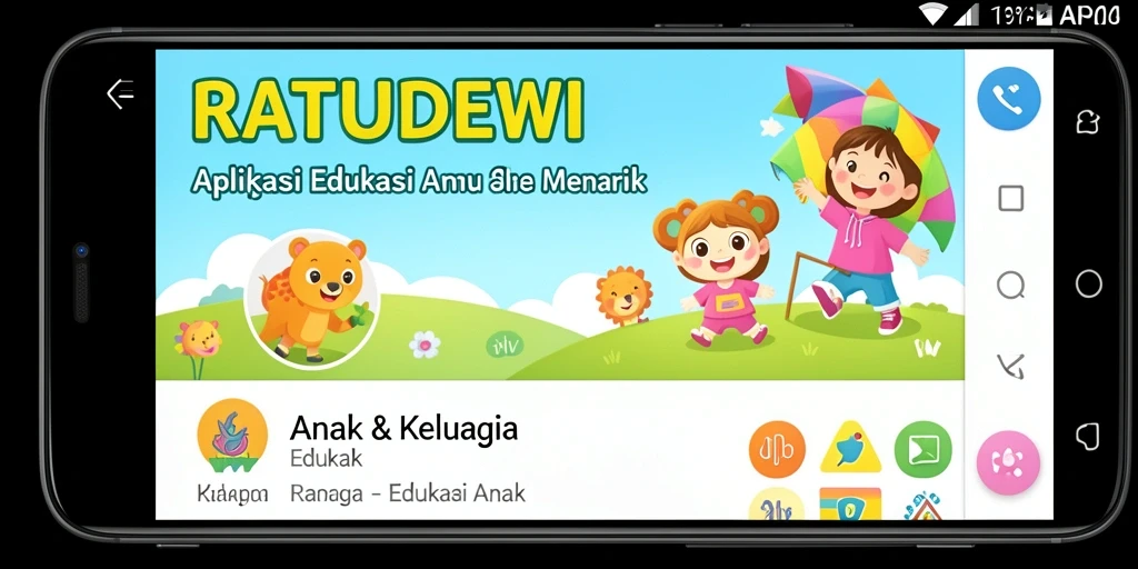 Tampilan antarmuka aplikasi RATUDEWI yang menyenangkan dan edukatif.