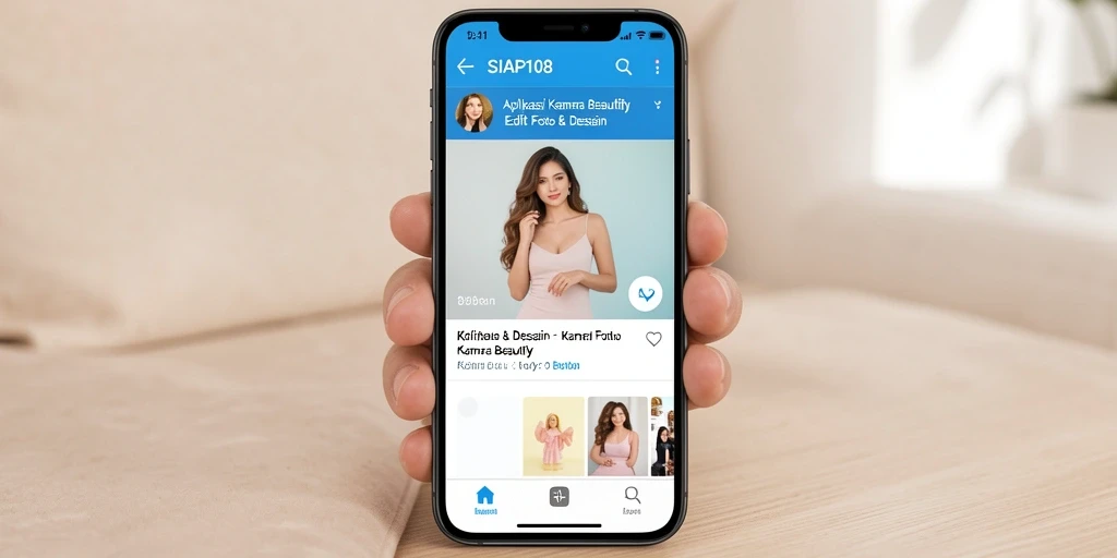Antarmuka SIAP108 dengan fitur editing foto yang menarik.