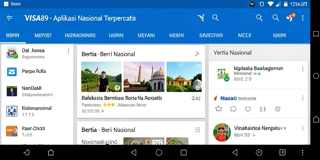 Antarmuka <strong>VISA89</strong> menampilkan berita nasional terbaru secara jelas.