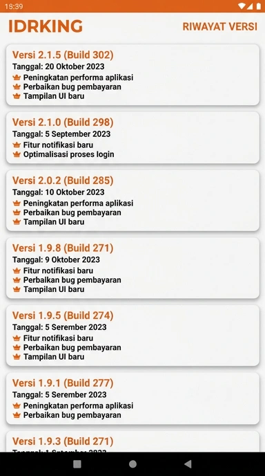 Riwayat Versi Terbaru idrking untuk Pengguna Android